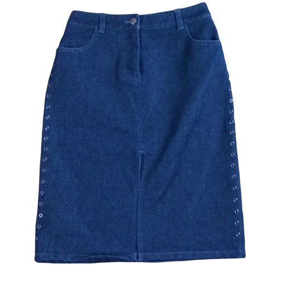 Armani Exchange denim jean skirt with metal grommets Size 0P - Picture 1 of 9